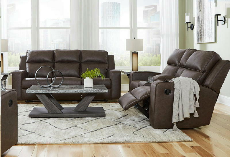 Rec Sofa wDrop Down Table